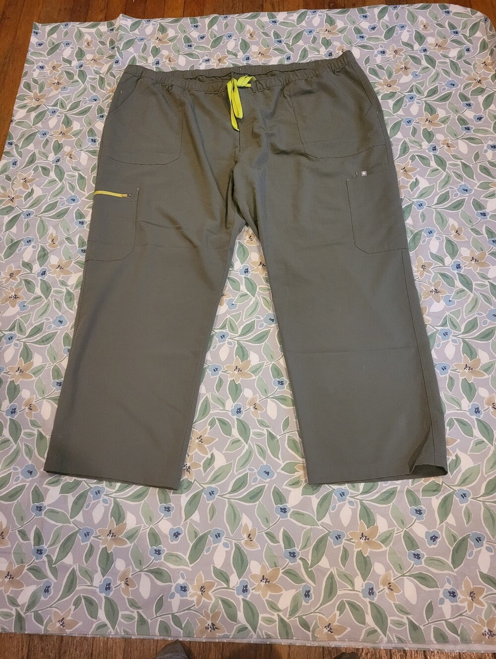 Womens 6XL FIGS Technical Collection Moss Colored Scrub Pants Drawstring